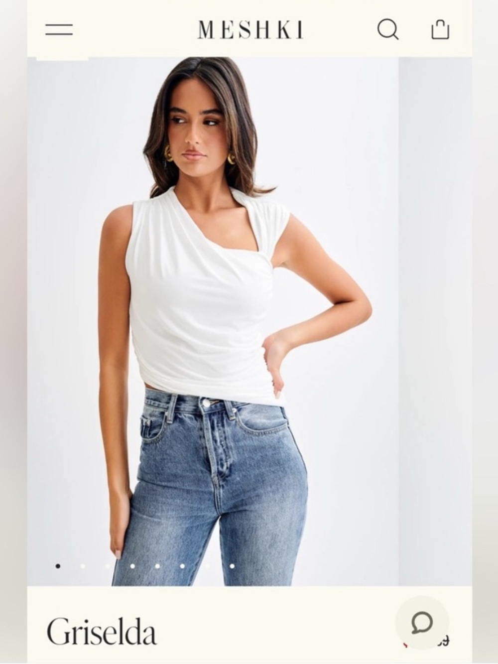 Meshki Griselda Draped Slinky Sleeveless Top